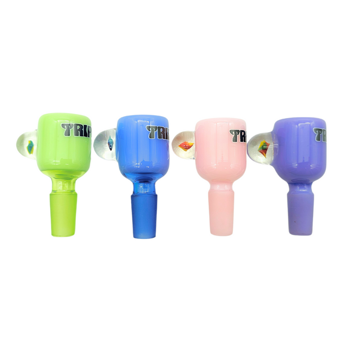 Trippy Glass Bong Bowl with Flower Implosion – Assorted Colours Bowl · Popper Small Biz Distributors