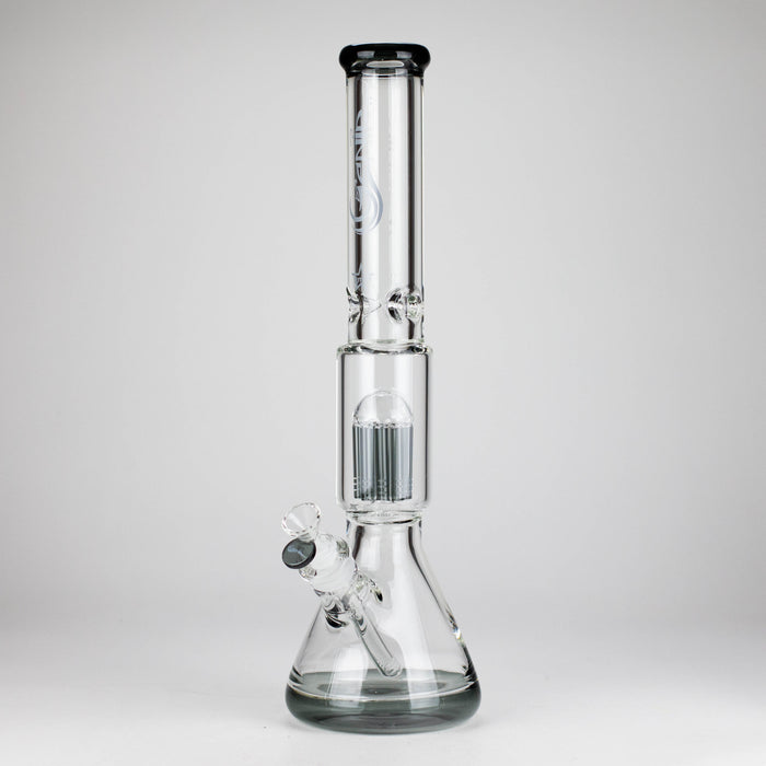 Genie | 17.5" 10-Arm 9mm Colored Bottom Glass Bong [GE4180] Glass Bong ONE Light Black (Gray)