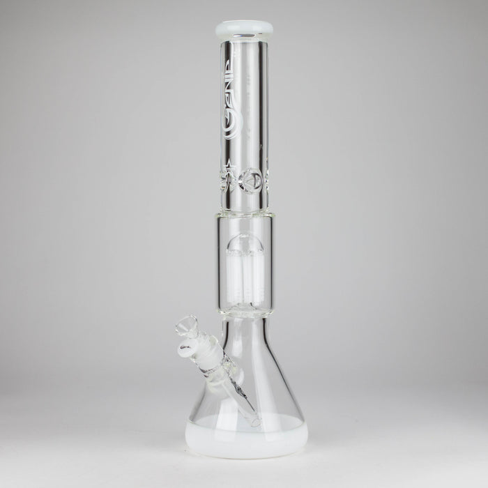 Genie | 17.5" 10-Arm 9mm Colored Bottom Glass Bong [GE4180] Glass Bong ONE White