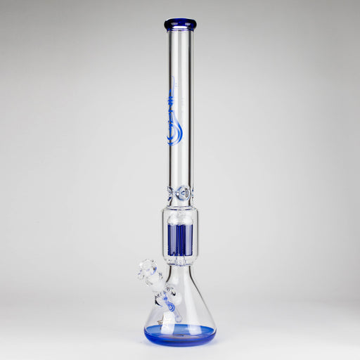 Genie | 24" 12-Arm 9mm Colored Bottom Glass Water Bong [F7-004-1] Glass Bong ONE Blue