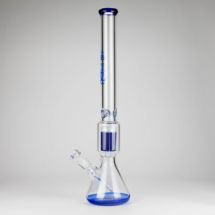 Genie | 24" 12-Arm 9mm Colored Bottom Glass Water Bong [F7-004-1] Glass Bong ONE