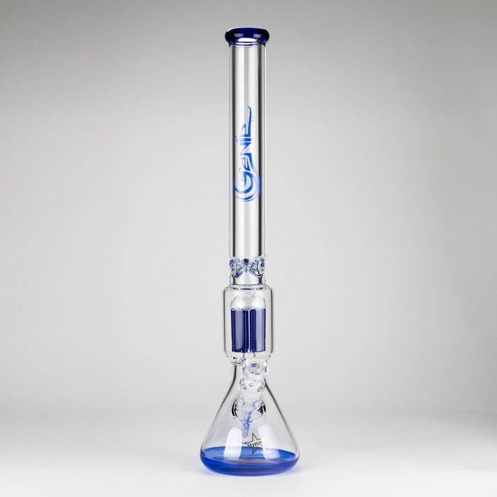 Genie | 24" 12-Arm 9mm Colored Bottom Glass Water Bong [F7-004-1] Glass Bong ONE