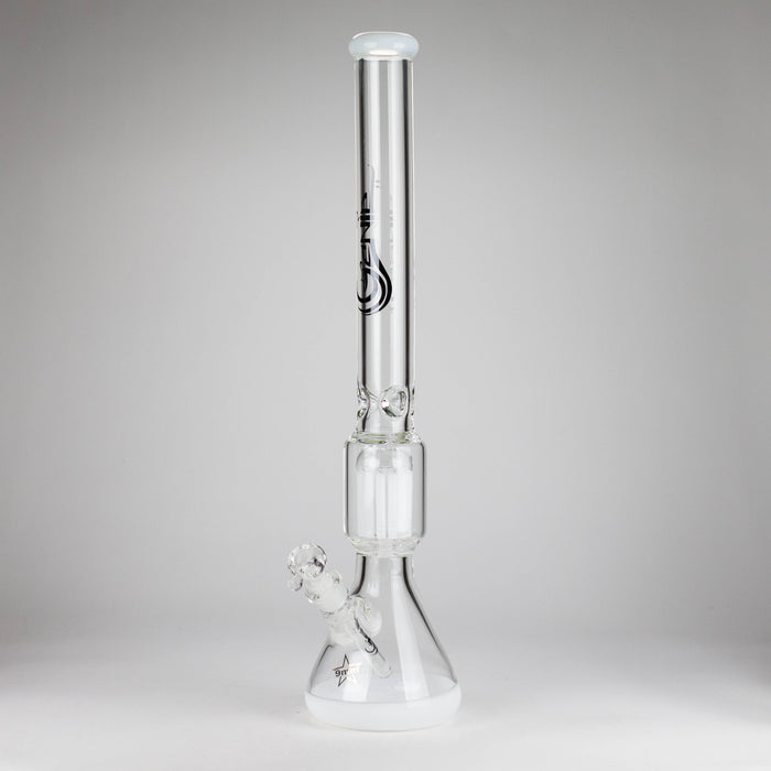 Genie | 24" 12-Arm 9mm Colored Bottom Glass Water Bong [F7-004-1] Glass Bong ONE White