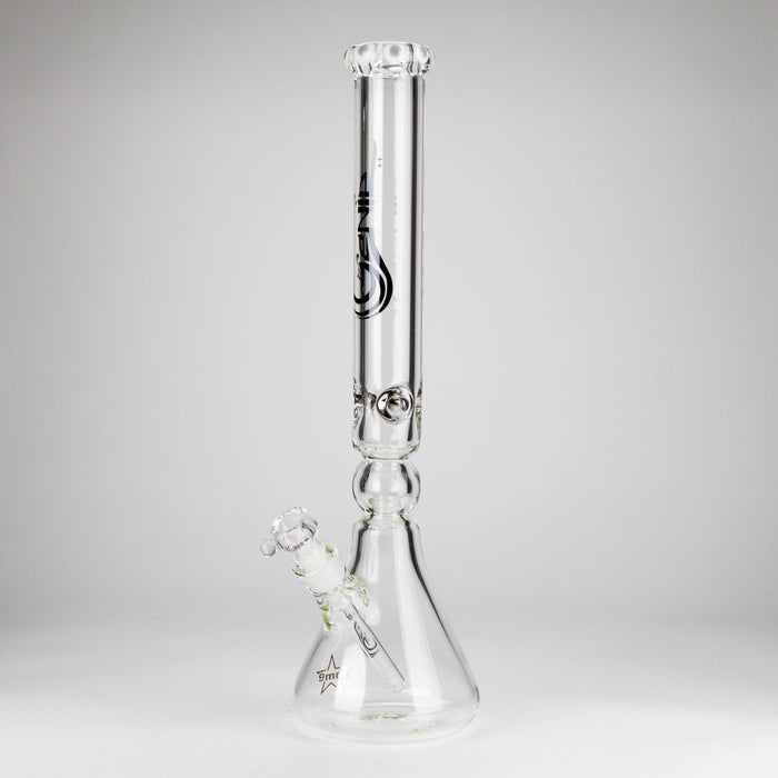 Genie | 19.5" 9mm Curved Shaft Glass Beaker Bong [F7-002-1] Glass Bong ONE White