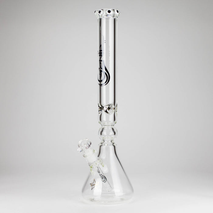 Genie | 19.5" 9mm Curved Shaft Glass Beaker Bong [F7-002-1] Glass Bong ONE Light Black (Gray)
