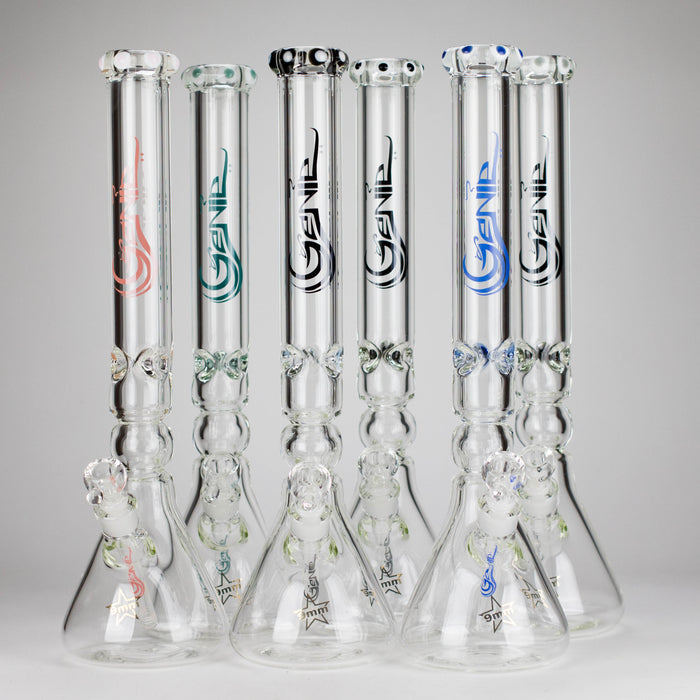 Genie | 19.5" 9mm Curved Shaft Glass Beaker Bong [F7-002-1] Glass Bong ONE