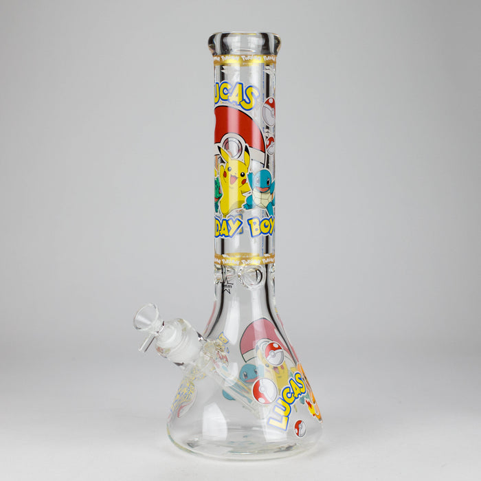 14" PK Cartoon Glow In The Dark 9mm Glass Bong [PIP863] Glass Bong NIBO Distribution Design A