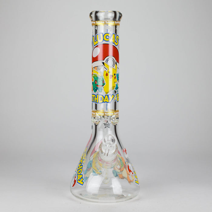 14" PK Cartoon Glow In The Dark 9mm Glass Bong [PIP863] Glass Bong NIBO Distribution