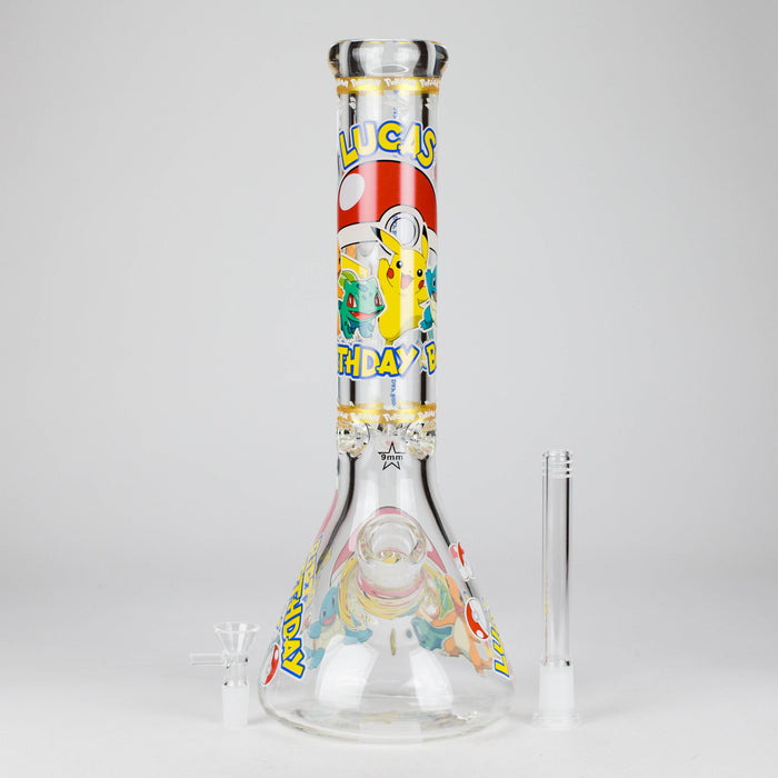 14" PK Cartoon Glow In The Dark 9mm Glass Bong [PIP863] Glass Bong NIBO Distribution