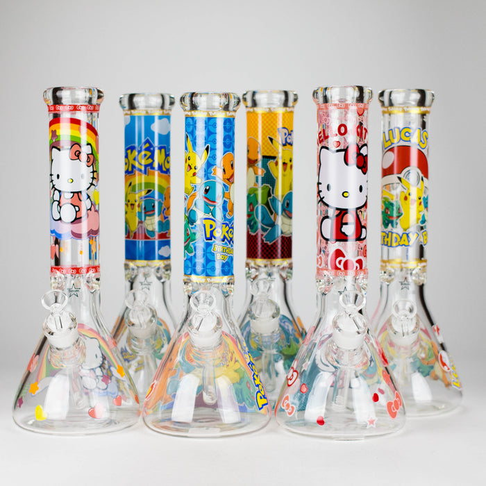 14" PK Cartoon Glow In The Dark 9mm Glass Bong [PIP863] Glass Bong NIBO Distribution