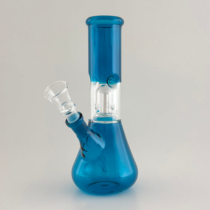 8" Perc Water Pipe - 10 Assorted Colours Glass Bong Super Supplys Inc Light Blue