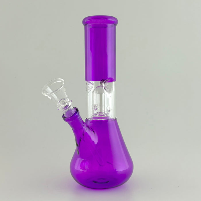 8" Perc Water Pipe - 10 Assorted Colours Glass Bong Super Supplys Inc Purple