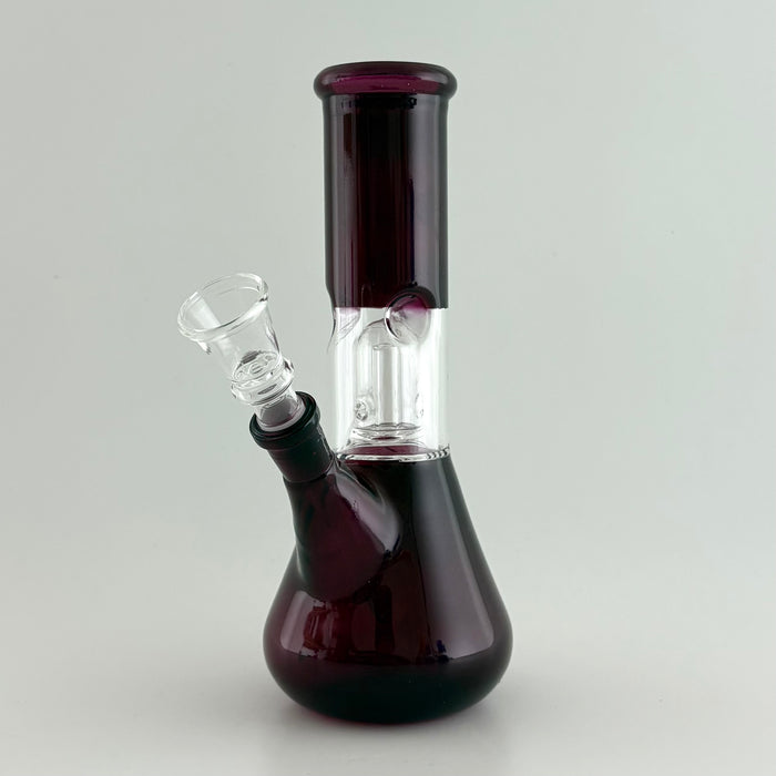 8" Perc Water Pipe - 10 Assorted Colours Glass Bong Super Supplys Inc Dark Brown