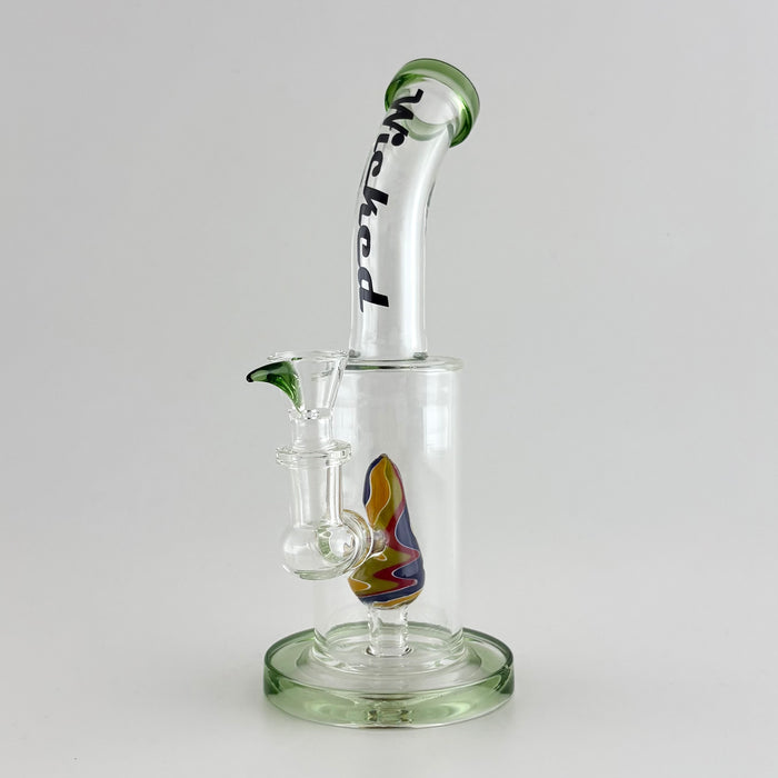 Wicked | 8" Wig-Wag Dome Perc Dab Rig Glass Bong Super Supplys Inc Green