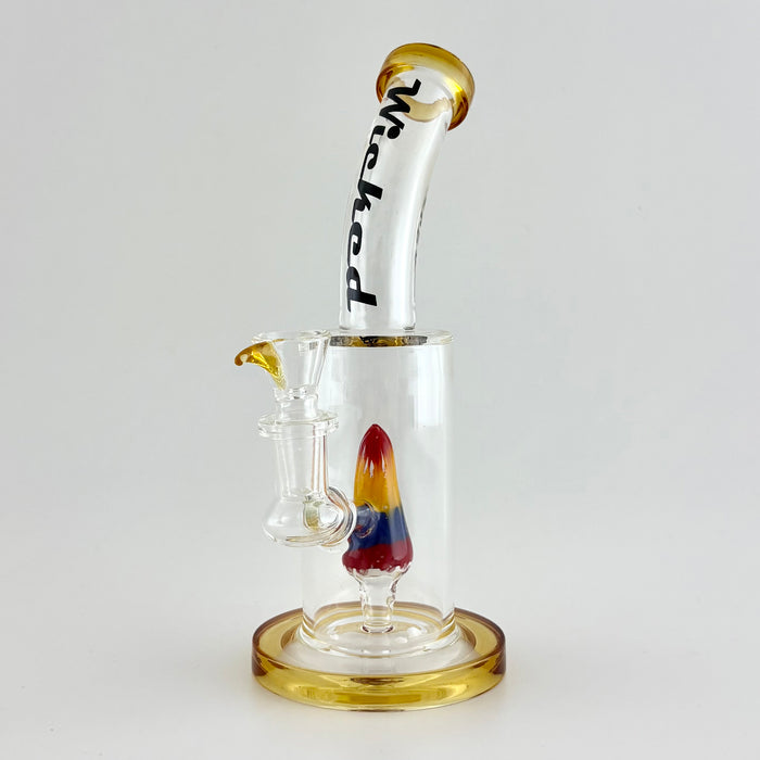 Wicked | 8" Wig-Wag Dome Perc Dab Rig Glass Bong Super Supplys Inc Yellow