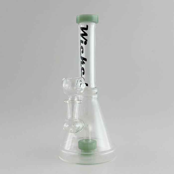 Wicked | 8" Beaker-Style Dab Rig Glass Bong Super Supplys Inc Green