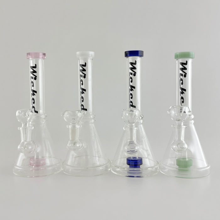Wicked | 8" Beaker-Style Dab Rig Glass Bong Super Supplys Inc