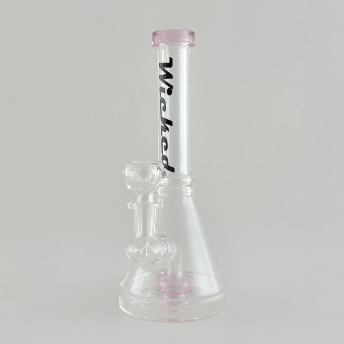 Wicked | 8" Beaker-Style Dab Rig Glass Bong Super Supplys Inc Pink