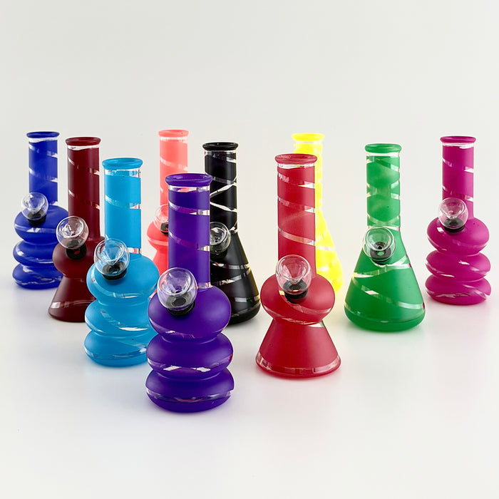 6" Glass Water Pipe – 10 Assorted Colours Glass Bong Super Supplys Inc