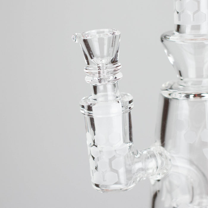7" BEE HEX ETCHED CAPSULE RIG Glass Rig PINNACLE DISTRIBUTORS INC.