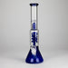 13" Color Accented Glass Water Bong with Coil Percolator & Splash Guard Glass Bong 777 Smoke