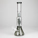 13" Color Accented Glass Water Bong with Coil Percolator & Splash Guard Glass Bong 777 Smoke Gray
