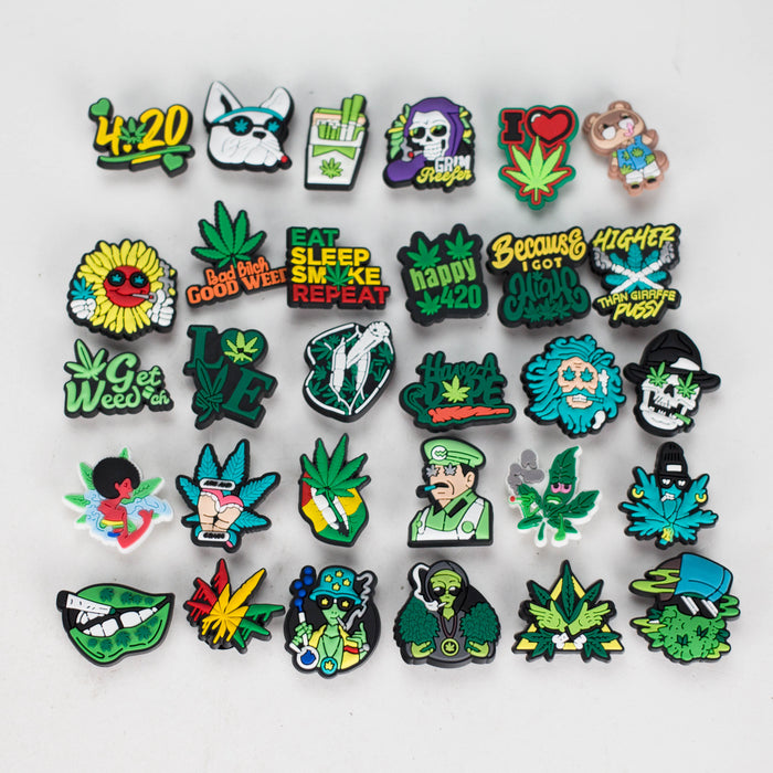 Crossory | Weed Crocs Charms Pack of 30 – Fun Shoe Accessories Jewelry Crossory