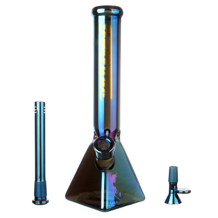 Fortune | Electroplated 14" 7mm Pyramid Base Glass Beaker Bong Glass Bong Fortune