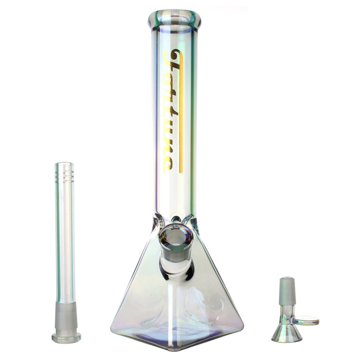 Fortune | Electroplated 14" 7mm Pyramid Base Glass Beaker Bong Glass Bong Fortune
