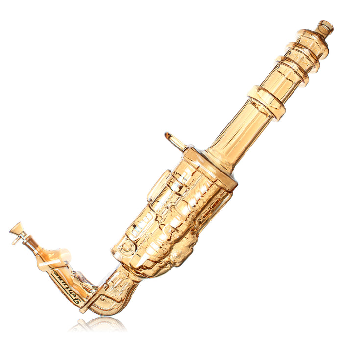 Fortune | 24" Electroplated Gatling Gun Glass Bong with Hardwood Stand Glass Bong Fortune Amber