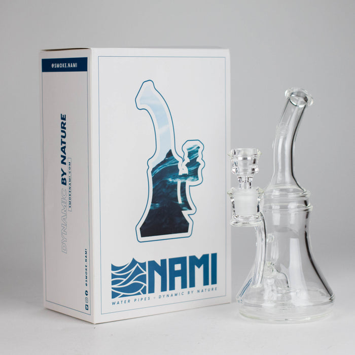Nami Glass | 9" Ripple Dab Rig – Premium Borosilicate with Signature Inline Design Glass Bong Small Biz Distributors
