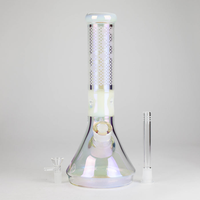12.5" Hologram Beaker Glass Bong Glass Bong Small Biz Distributors