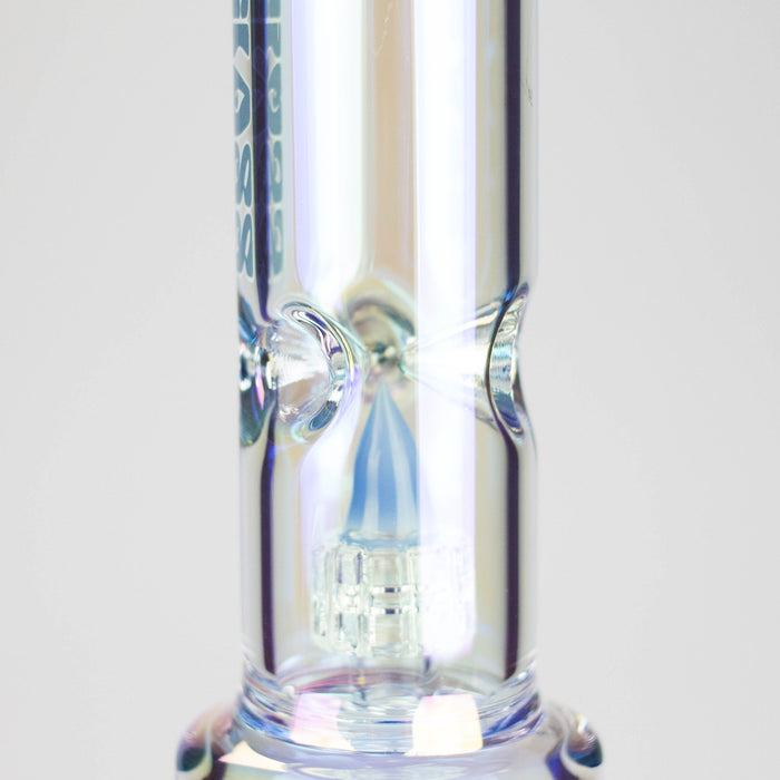Trippy Glass | 17" 7mm Holographic Stemline Bong – Triple Diffused Perc with 18mm Bowl Glass Bong Small Biz Distributors
