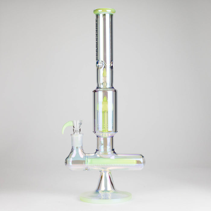 Trippy Glass | 17" 7mm Holographic Stemline Bong – Triple Diffused Perc with 18mm Bowl Glass Bong Small Biz Distributors GREEN