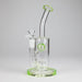 9" Ball Perc Glass Bong – Green with Bent Neck & 14mm Bowl Glass Bong Small Biz Distributors