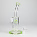 9" Ball Perc Glass Bong – Green with Bent Neck & 14mm Bowl Glass Bong Small Biz Distributors