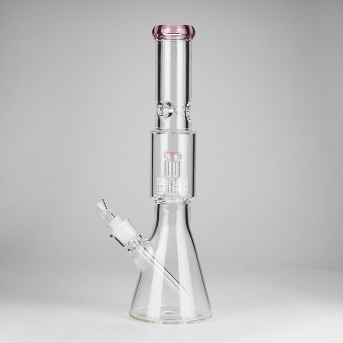 16" 7mm Colored Beaker Bong – Premium Thick Glass with Grid Perc Glass Bong Small Biz Distributors