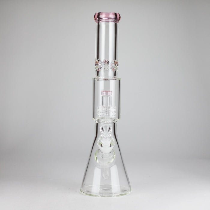 16" 7mm Colored Beaker Bong – Premium Thick Glass with Grid Perc Glass Bong Small Biz Distributors