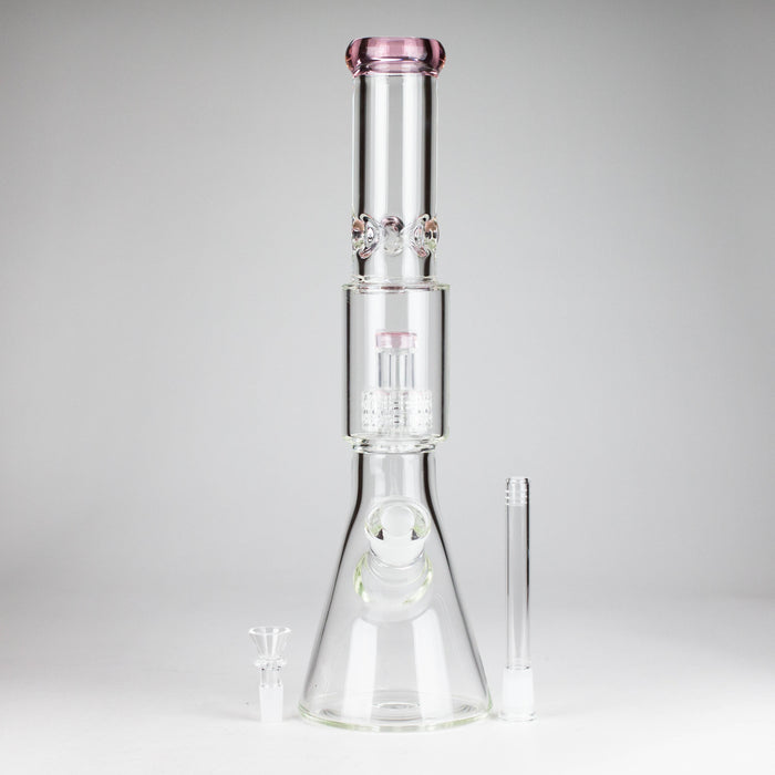 16" 7mm Colored Beaker Bong – Premium Thick Glass with Grid Perc Glass Bong Small Biz Distributors
