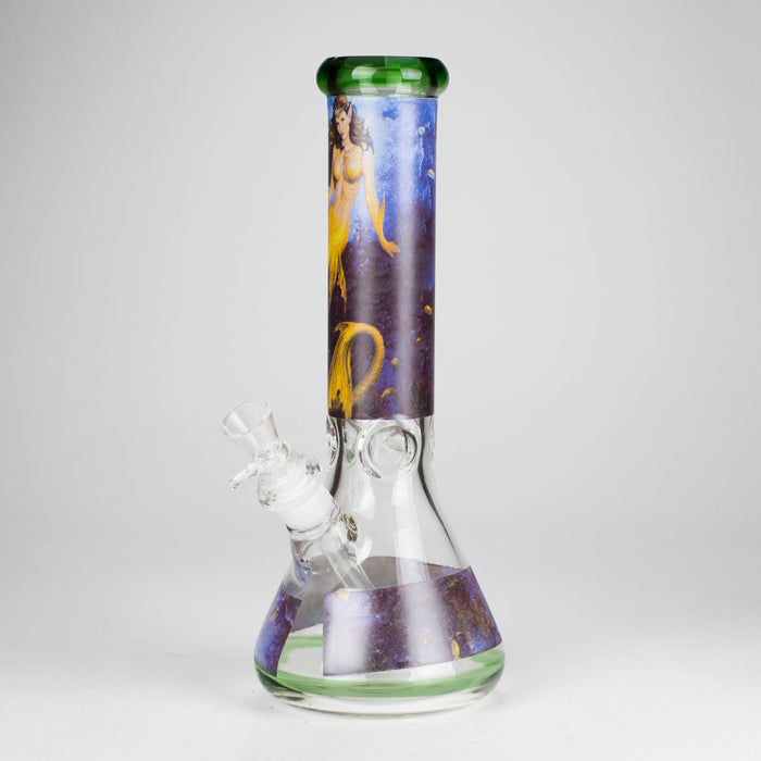 12" Sticker Glass Beaker Bong – 7mm Thick (Assorted) Glass Bong HALLO GLASS