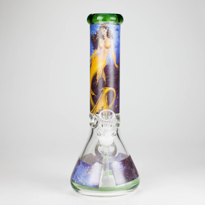 12" Sticker Glass Beaker Bong – 7mm Thick (Assorted) Glass Bong HALLO GLASS