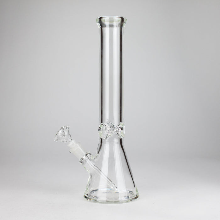 14" Thick: 7mm Heavy Base Beaker Glass Bong-Clear Glass Bong HALLO GLASS