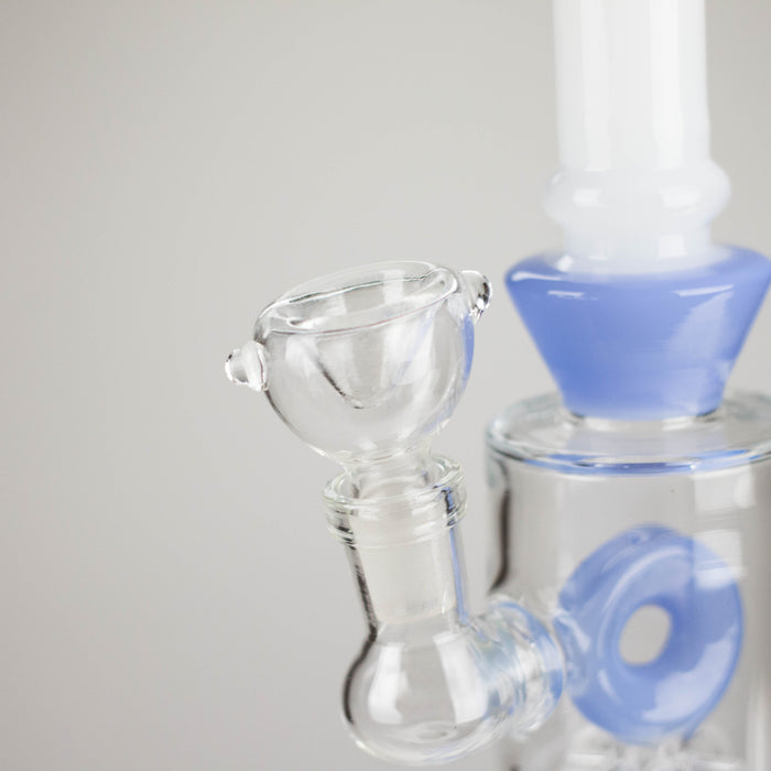 8" Tank Glass Bong – Donut Diffuser (Assorted) Glass Bong HALLO GLASS