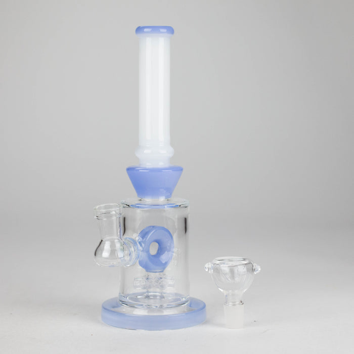 8" Tank Glass Bong – Donut Diffuser (Assorted) Glass Bong HALLO GLASS
