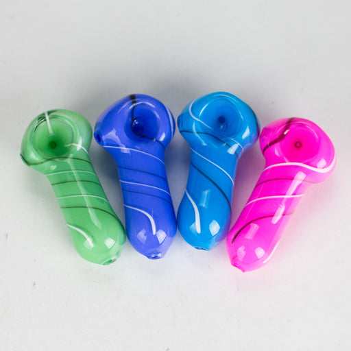 3" Solid Color Peanut (Pack of 2pcs) Hand Pipe – , Matching Color Glass Pipe HALLO GLASS