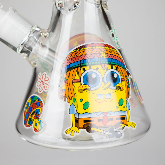 14" 7 mm Glass Bong With Cartoon Sponge Design [AQ0421-2] Glass Bong 777 Smoke