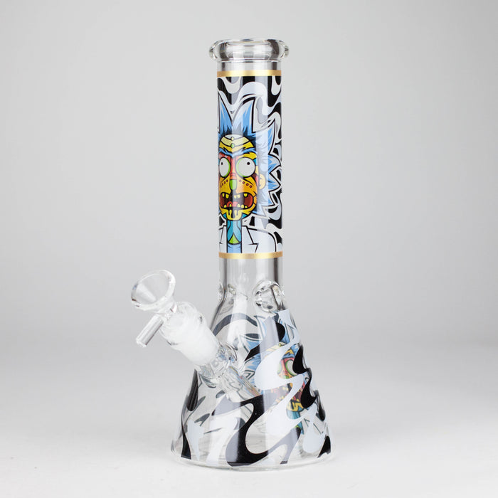 10" Glow-in-the-Dark Glass Beaker Bong [BH1351] Glass Bong 777 Smoke Design 1
