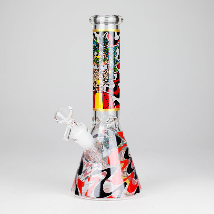 10" Glow-in-the-Dark Glass Beaker Bong [BH1351] Glass Bong 777 Smoke Design 6