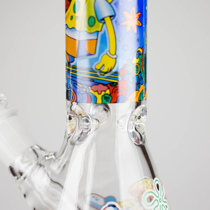 10" Glow-in-the-Dark Glass Bong with Cartoon Sponge Design Glass Bong 777 Smoke