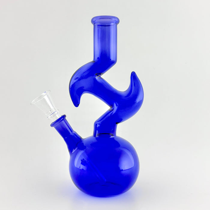 8" Zig-Zag Zong Glass Bong Super Supplys Inc Blue